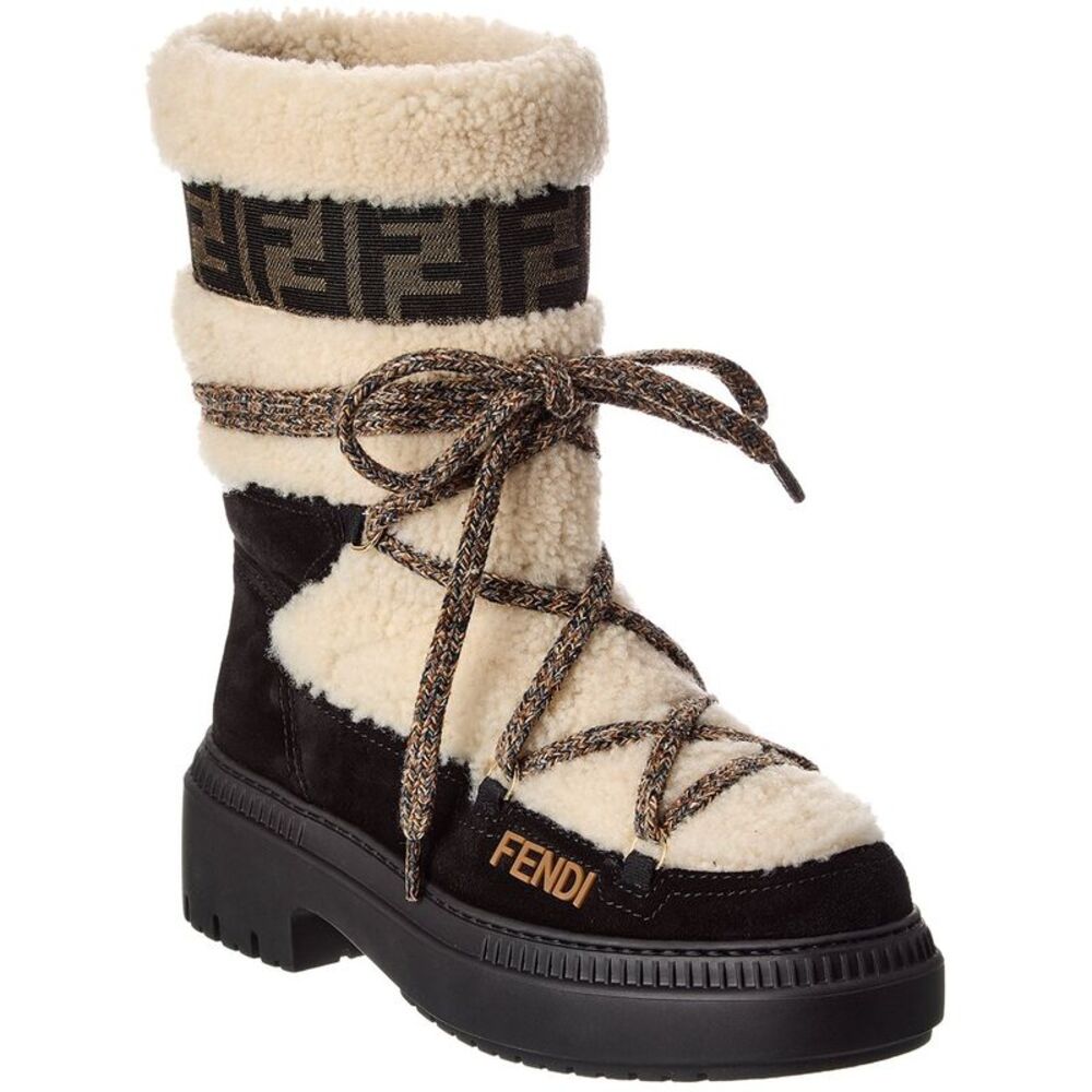 Fendi Apres Chic Suede Boot, White